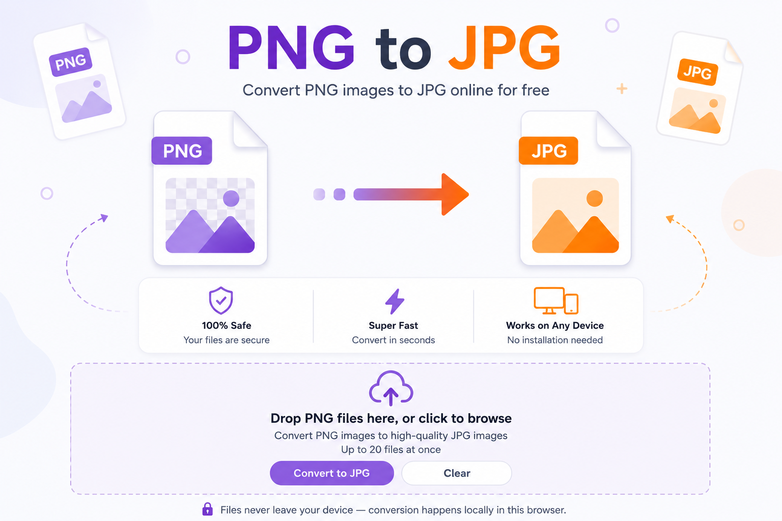 PNG to JPG converter interface preview