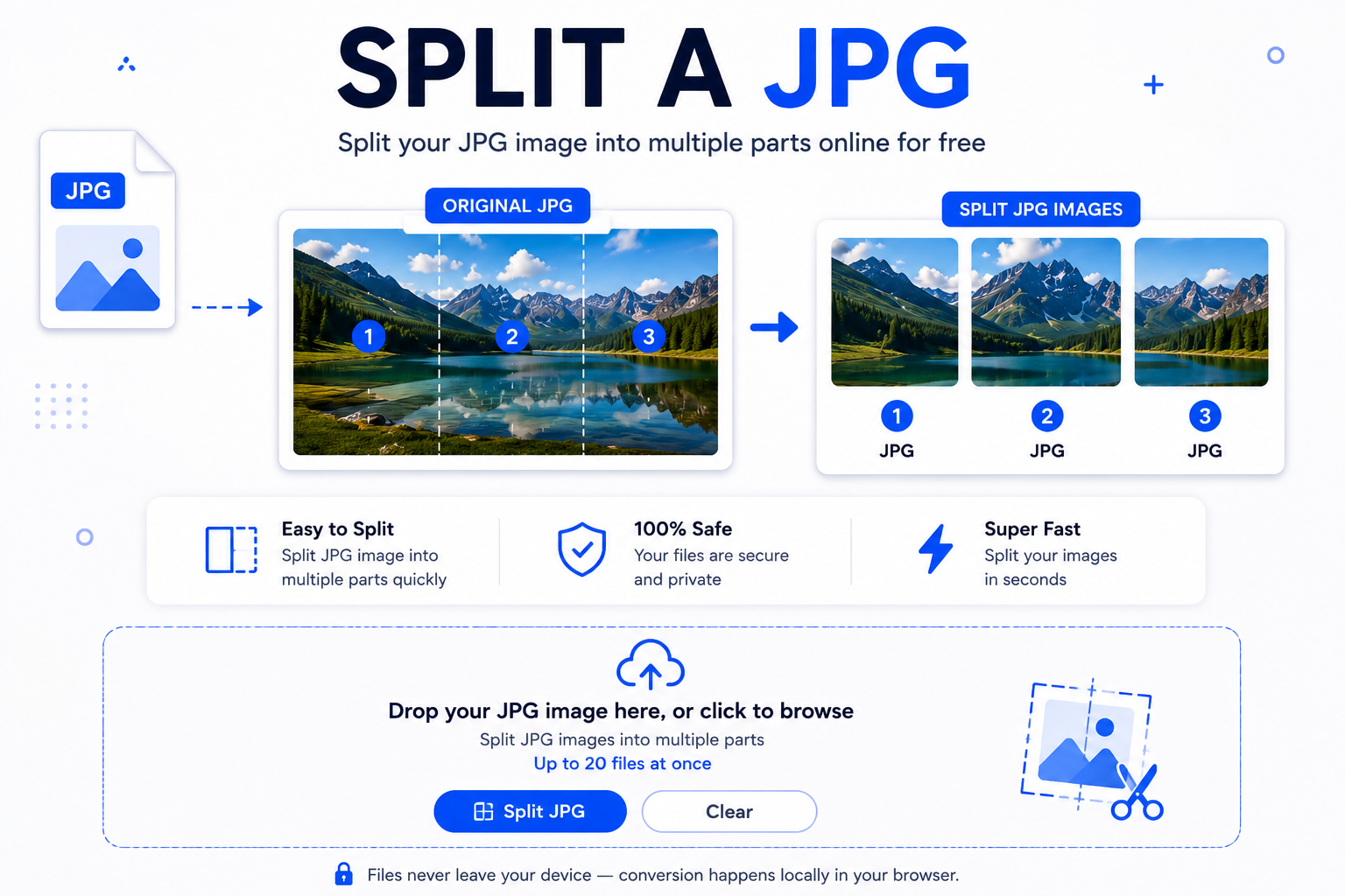 Split a JPG online tool illustration