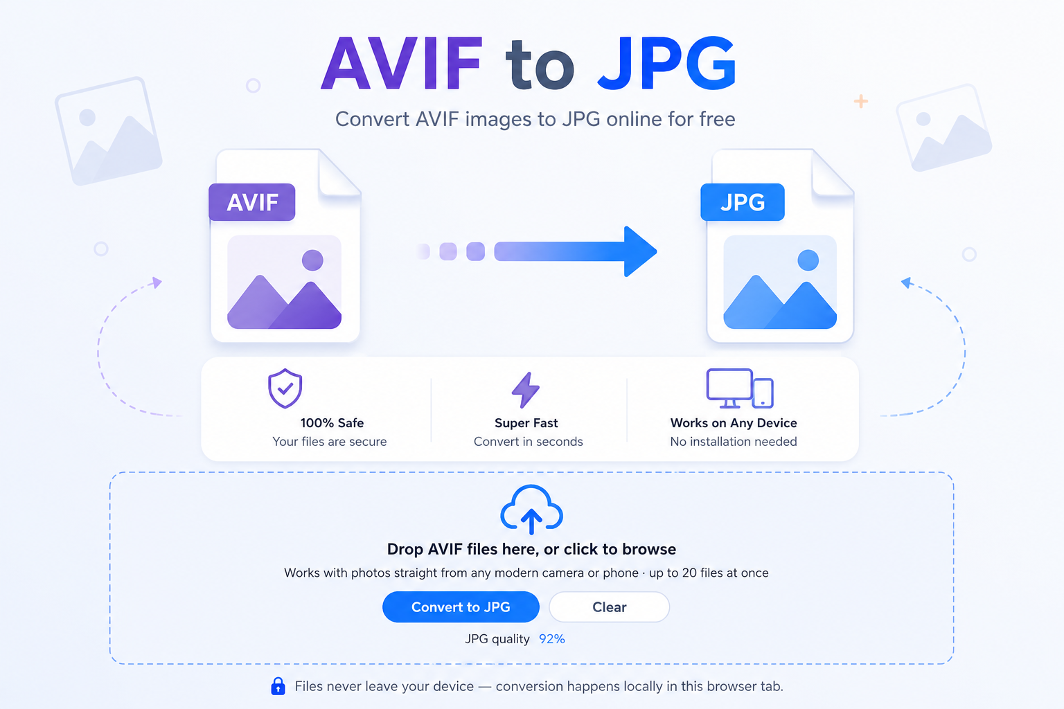 Using the AVIF to JPG converter